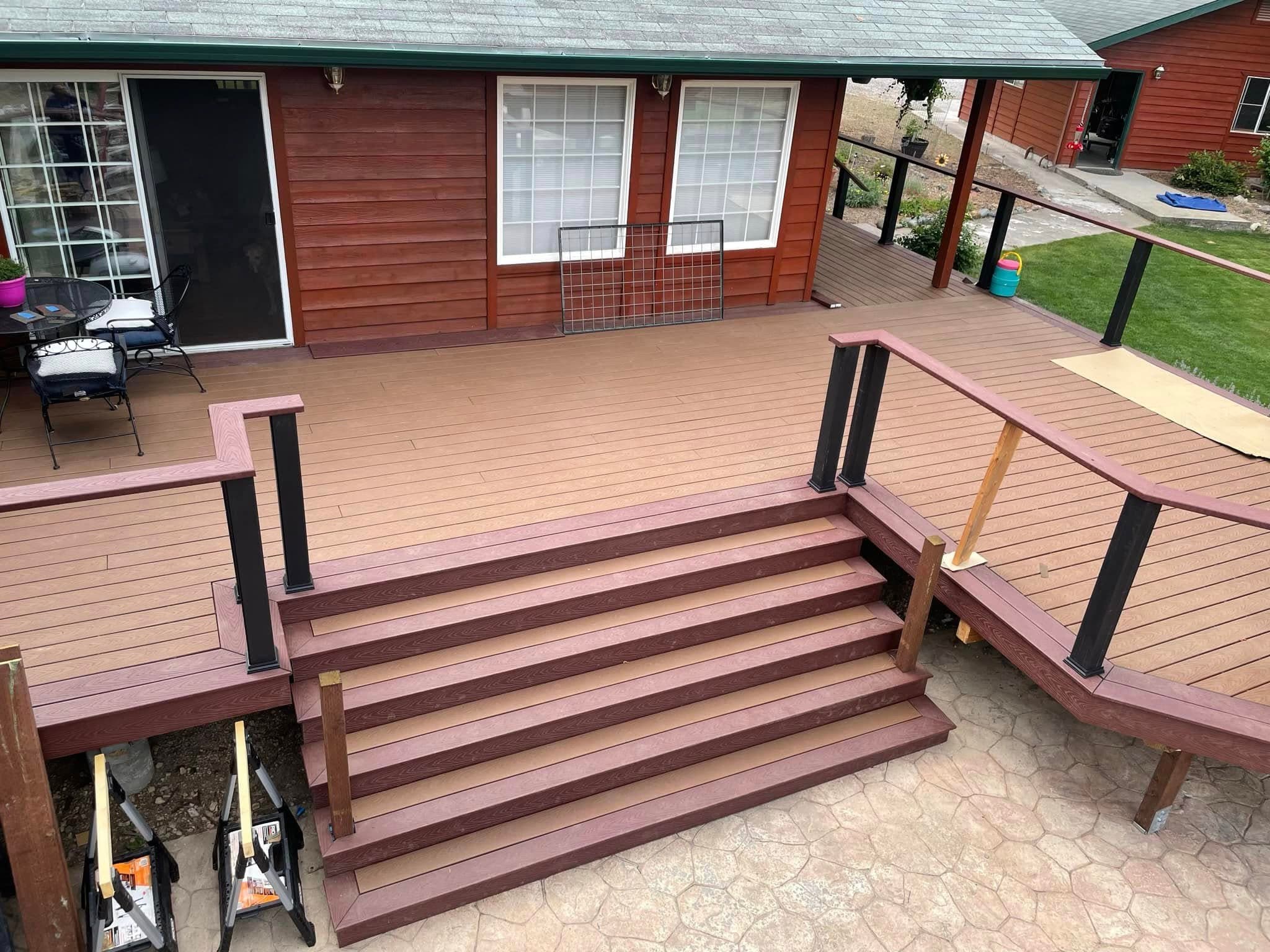 Composite deck with cable railing